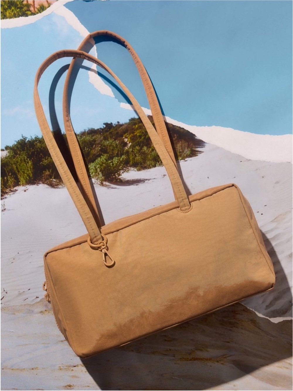 BAGGU Medium Nylon Bowler Bag desert Apricot